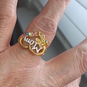 Mom Heart Gemstone Ring Size 7.5  NWOT